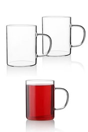 Hermia Set de 6 Vasos de Vidrio Borosilicatado Transparente 200 ml